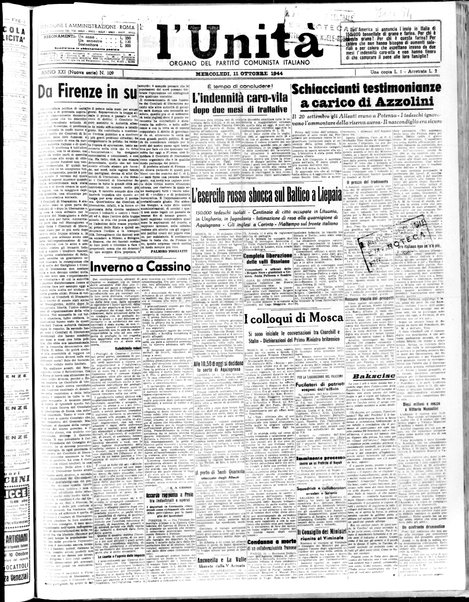 L'Unità : organo centrale del Partito comunista italiano